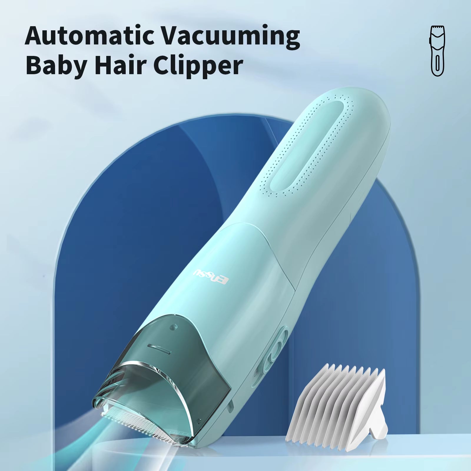 Baby Hair Clippers Professional Vacuum Electric Hair Trimmer for Children Hair Cutting Kit Cordless Rechargeable Haircut Machine