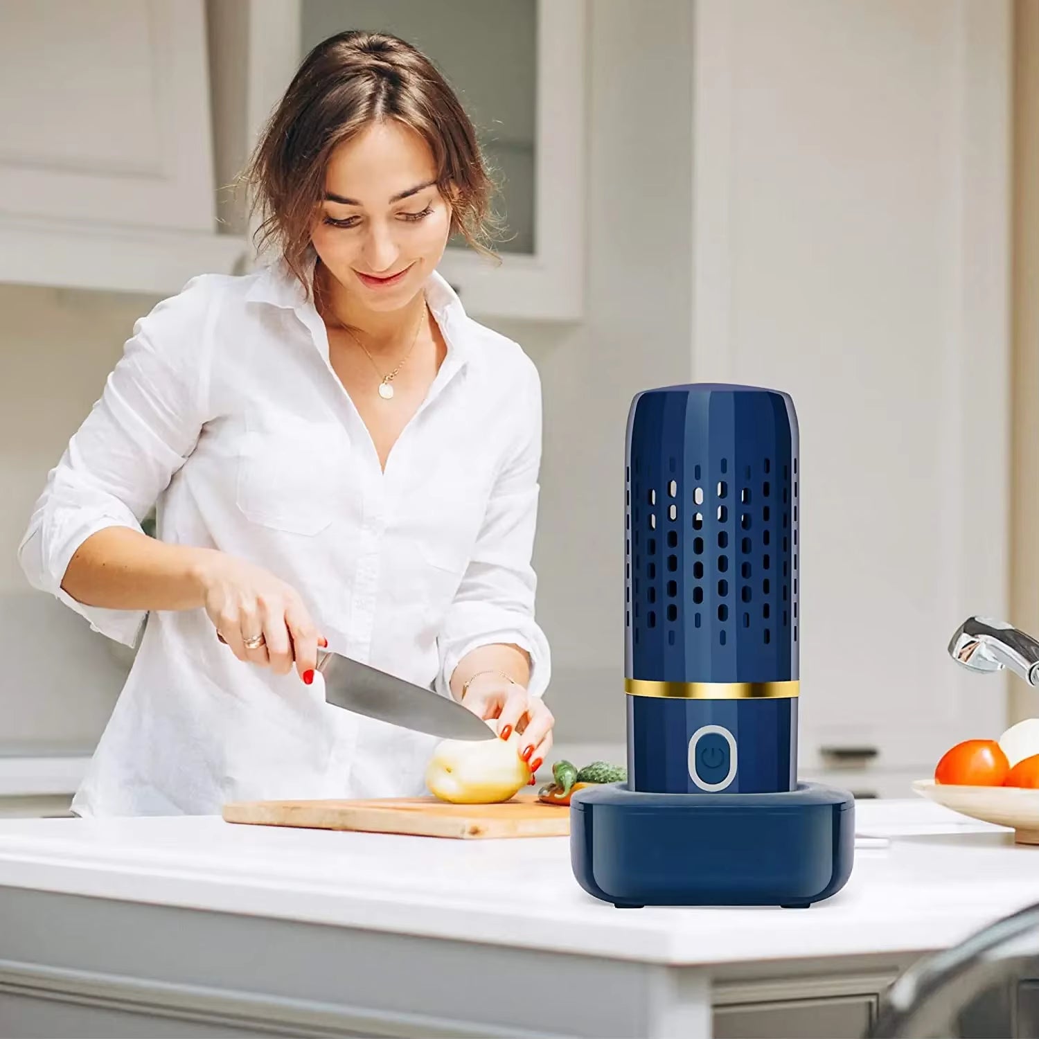 For Ultrasonic Fruit Vegetable Washing Machine Capsule Wireless Food Cleaner Suitable Outdoor Picnic Fruit Food Purifier