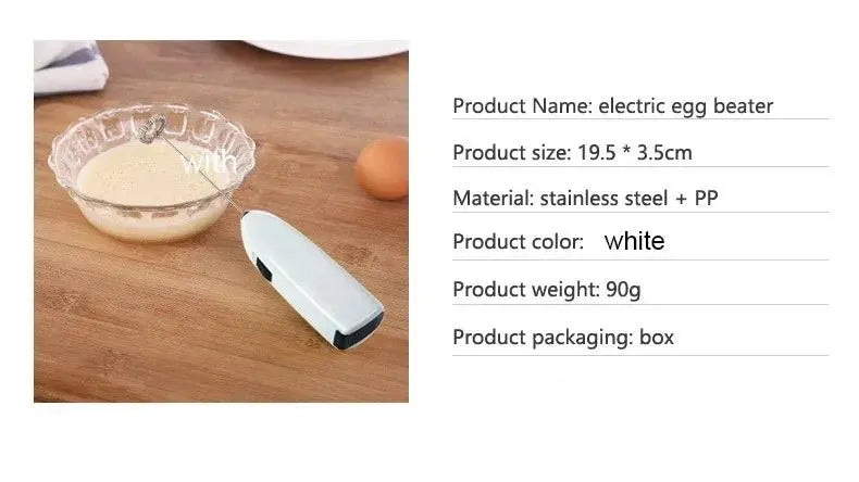 Electric Whisk Mixer Household Handheld Mini Egg Beater Kitchen Blender Coffee Milk Tea Beat Up Cream Stirring - RIGBYZ