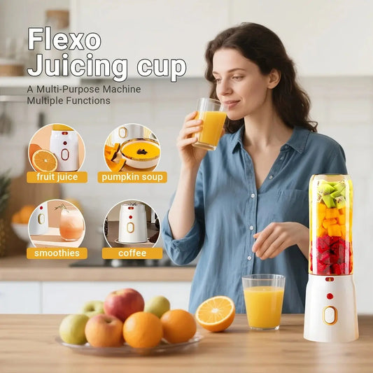 Portable electric juice cup - USB rechargeable blender, single button operation, suitable for smoothies, milkshakes, and juices - RIGBYZ