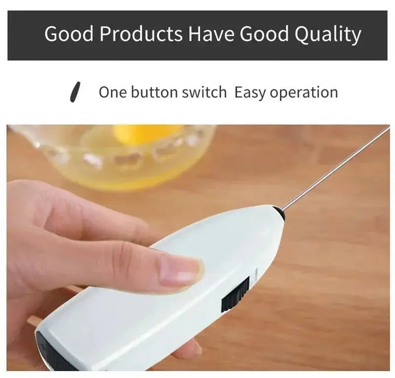 Electric Whisk Mixer Household Handheld Mini Egg Beater Kitchen Blender Coffee Milk Tea Beat Up Cream Stirring - RIGBYZ