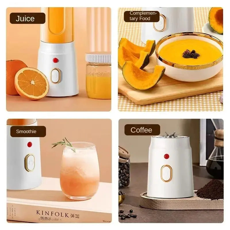 Portable Smoothie Blender Mini Juicers USB Rechargeable Juicer Cup 6 Blades Multifunction Smoothie Milkshake Juice Machine - RIGBYZ