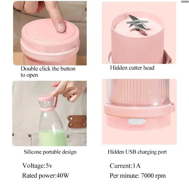 Portable Blender, Portable Blender for Shakes and Smoothies , Magnetic USB Fast Charging Mini Fresh Juice Mixer Bottle - RIGBYZ