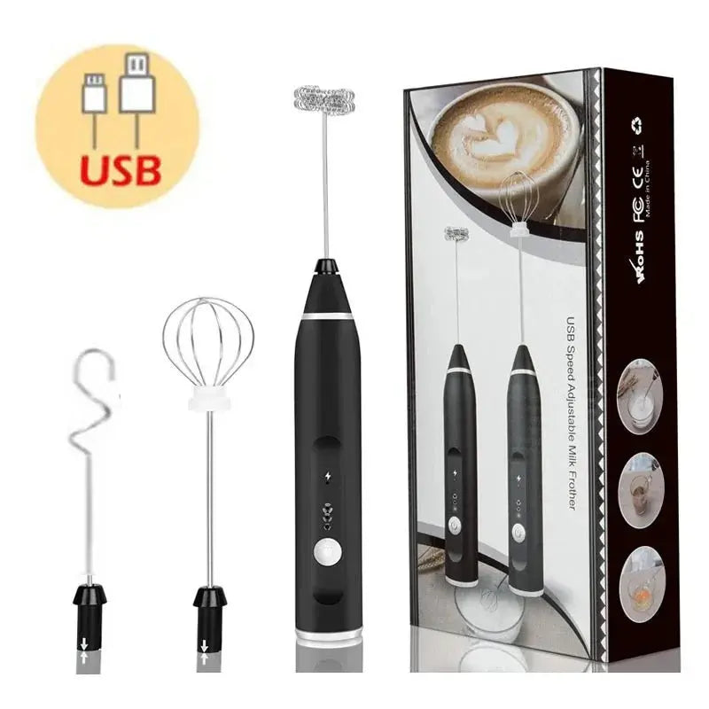 Portable Electric Milk Frothers Handheld Blender USB Mini Coffee Maker Whisk Mixer Cappuccino Cream Egg Beater Food Blender - RIGBYZ