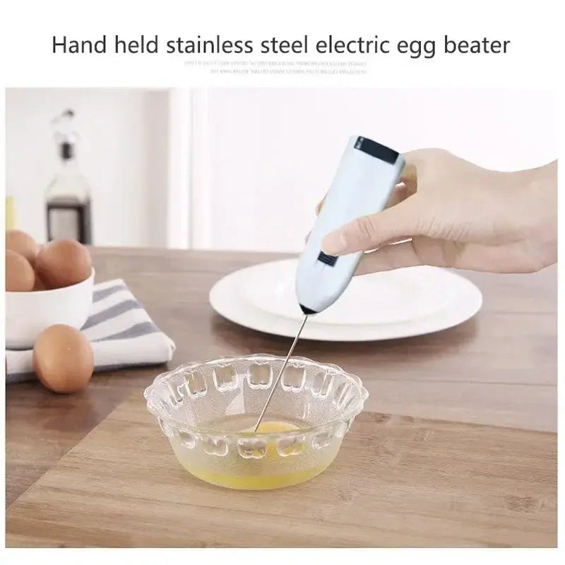 Electric Whisk Mixer Household Handheld Mini Egg Beater Kitchen Blender Coffee Milk Tea Beat Up Cream Stirring - RIGBYZ