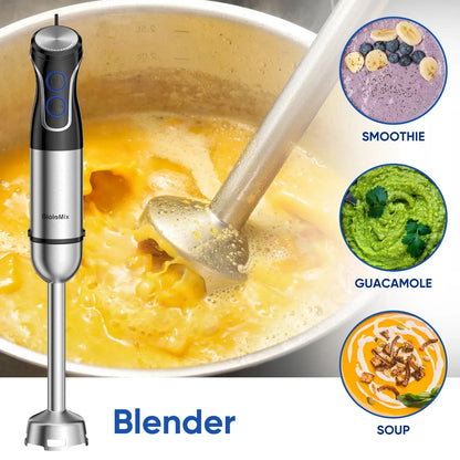 BioloMix 5 in 1 Immersion Hand Blender,1500W Blender with 304 Stainless Steel Blade,Food Processor,Smoothies Puree Baby Food - RIGBYZ