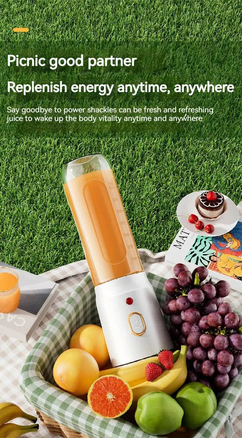 Portable Wireless Blender Electric Fruit Juicer Machine For Orange Ice Crushing 10 Blades Auxiliary Food Machine 1500mA Mixer - RIGBYZ