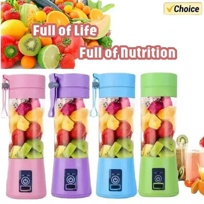 Mini Portable Handheld USB Rechargeable Blender 380ml Travel Smoothie Maker Juicer Cup for On - the - Go Shakes & Juices - RIGBYZ