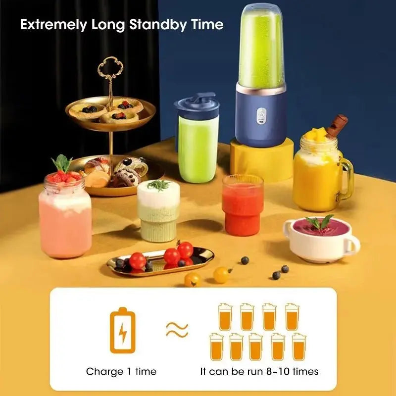 Portable Fruit Juicer Electric Juicer Blender Mini Juicer Cup USB Rechargeable Juice Blenders Fruit Mixer Wireless Juicer Bottle - RIGBYZ
