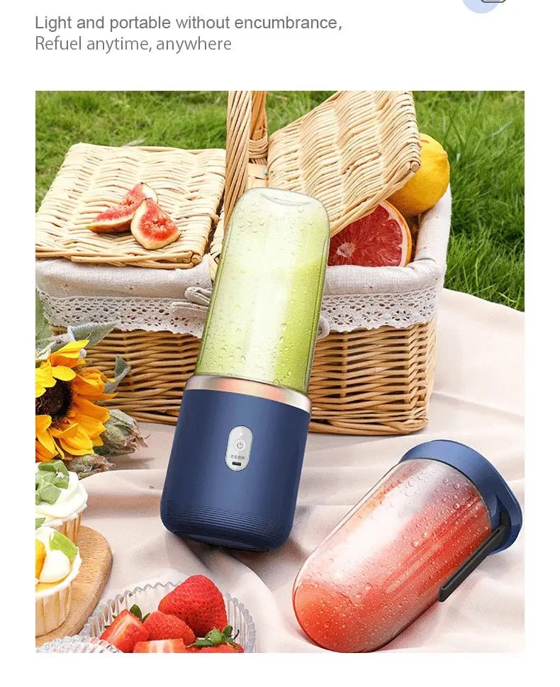 Portable Juicer Cup Smoothie Blender 6 Blade Blender Bottle Household Fruit Juicer Cup USB Rechargeable Juicer Kitchen Tool - RIGBYZ