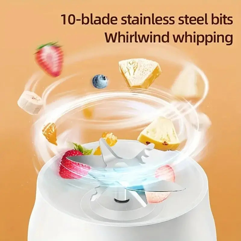 Portable electric juice cup - USB rechargeable blender, single button operation, suitable for smoothies, milkshakes, and juices - RIGBYZ