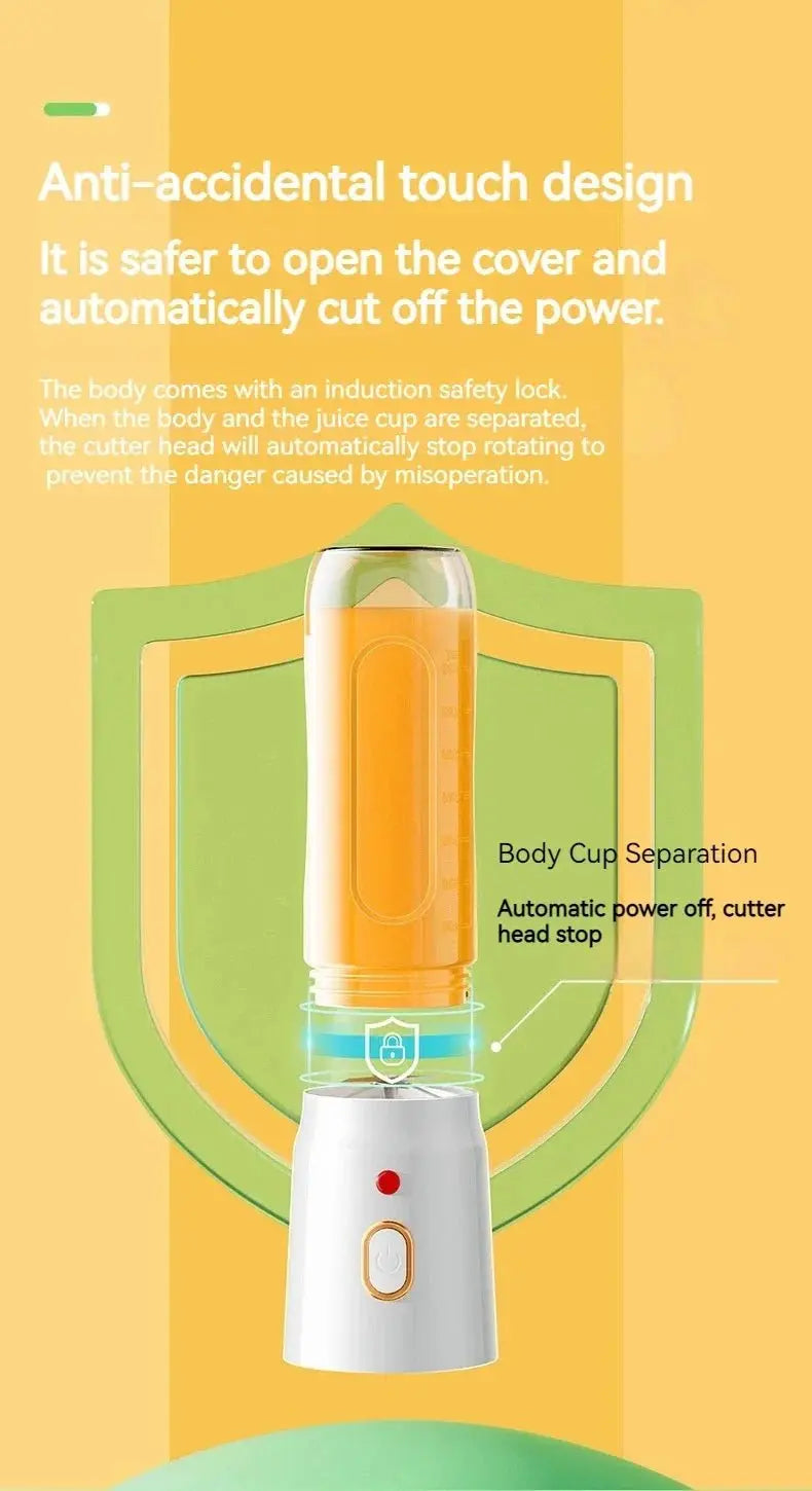 Portable Smoothie Blender Mini Juicers USB Rechargeable Juicer Cup 6 Blades Multifunction Smoothie Milkshake Juice Machine - RIGBYZ