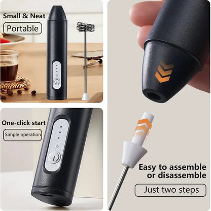 Wireless Milk Frothers Electric Handheld Blender Electrical Mini Coffee Maker Whisk Mixer With USB For Coffee Cappuccino Cream - RIGBYZ