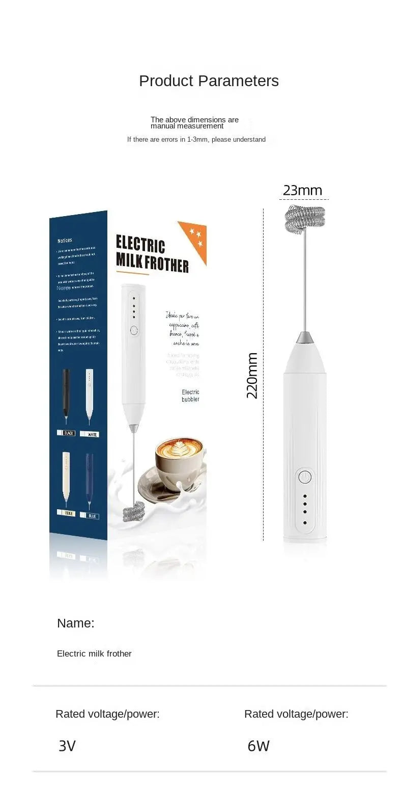 Handheld WhiskAutomatic Stainless Steel Mini Portable Blender 3 Speed Adjustable USB Rechargeable Blender Milk Frother - RIGBYZ