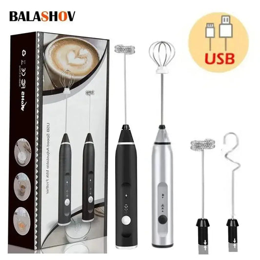 Portable Electric Milk Frothers Handheld Blender USB Mini Coffee Maker Whisk Mixer Cappuccino Cream Egg Beater Food Blender - RIGBYZ
