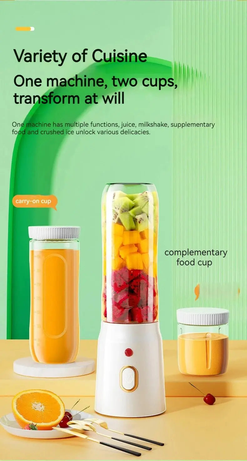 Portable Wireless Blender Electric Fruit Juicer Machine For Orange Ice Crushing 10 Blades Auxiliary Food Machine 1500mA Mixer - RIGBYZ