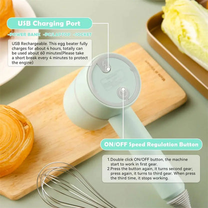 Portable Blender Mixer Kitchen Tools Hand Mixer Electric Food processors set milk frother Egg Beater Cake Baking kneading mixer - RIGBYZ