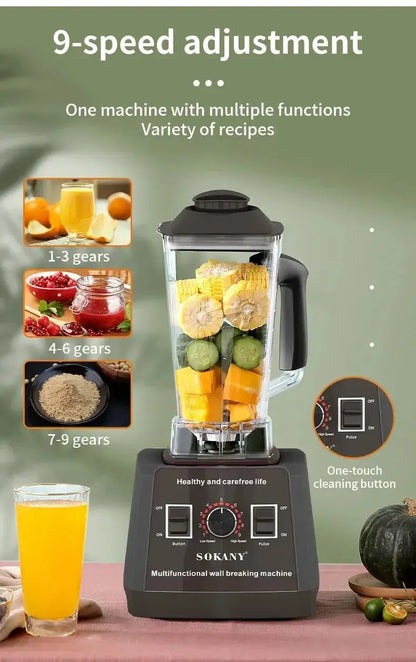 Houselin Smoothie Maker, 5000W Powerful Blender with 2.5L Container, 9 Speeds Control, for Ice/Nut,Kitchen - RIGBYZ