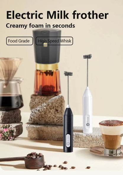 Wireless Milk Frothers Electric Handheld Blender Electrical Mini Coffee Maker Whisk Mixer With USB For Coffee Cappuccino Cream - RIGBYZ