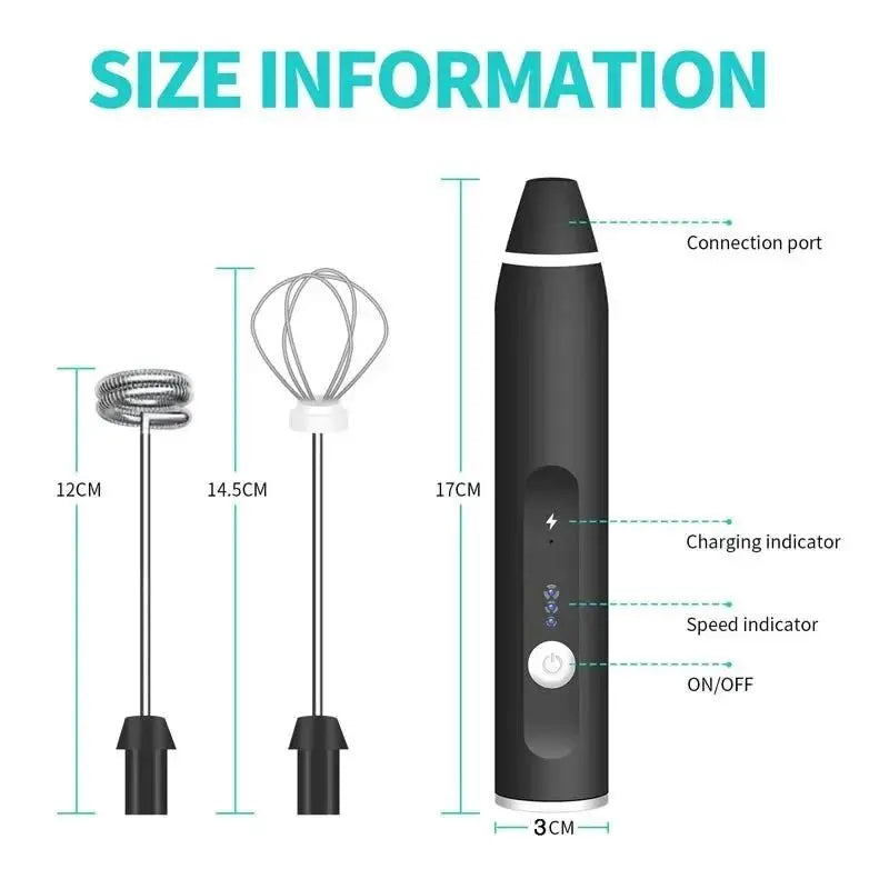 Portable Electric Milk Frothers Handheld Blender USB Mini Coffee Maker Whisk Mixer Cappuccino Cream Egg Beater Food Blender - RIGBYZ