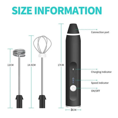 Portable Electric Milk Frothers Handheld Blender USB Mini Coffee Maker Whisk Mixer Cappuccino Cream Egg Beater Food Blender - RIGBYZ