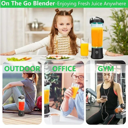 Portable Blender Personal Juicer - Kitchen 20oz USB Rechargeable 4000mAh Large Battery With 6 Blades for Smoothies Shakes Baby - RIGBYZ