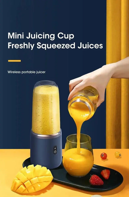 Portable Fruit Juicer Electric Juicer Blender Mini Juicer Cup USB Rechargeable Juice Blenders Fruit Mixer Wireless Juicer Bottle - RIGBYZ