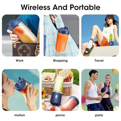 Portable Fruit Juicer Electric Juicer Blender Mini Juicer Cup USB Rechargeable Juice Blenders Fruit Mixer Wireless Juicer Bottle - RIGBYZ