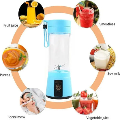 Cordless Portable Personal Size Blender - USB Rechargeable Blender for Smoothies and Shakes 6 Blades with 380Ml BPA Free Juice Cup - RIGBYZ