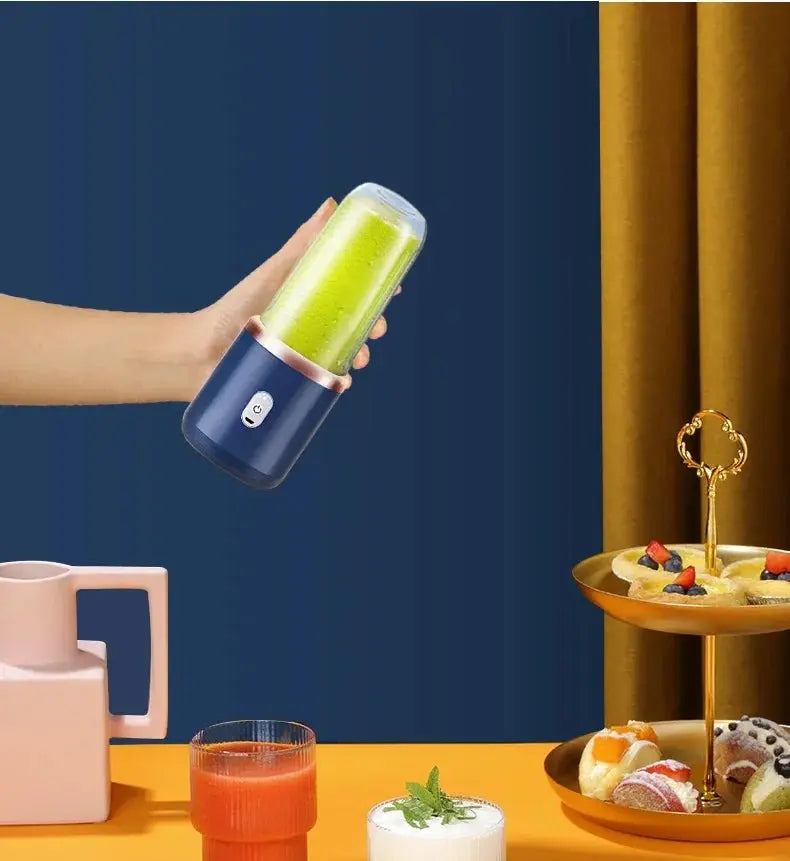Portable Juicer Cup Smoothie Blender 6 Blade Blender Bottle Household Fruit Juicer Cup USB Rechargeable Juicer Kitchen Tool - RIGBYZ