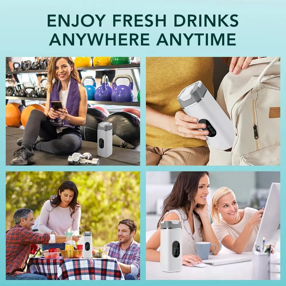 Portable 12 Blade Juicer USB Rechargeable Juicer 420ML Fruit Automatic Smoothie Blender 2 In 1 Blender Bottle Kitchen Tool - RIGBYZ