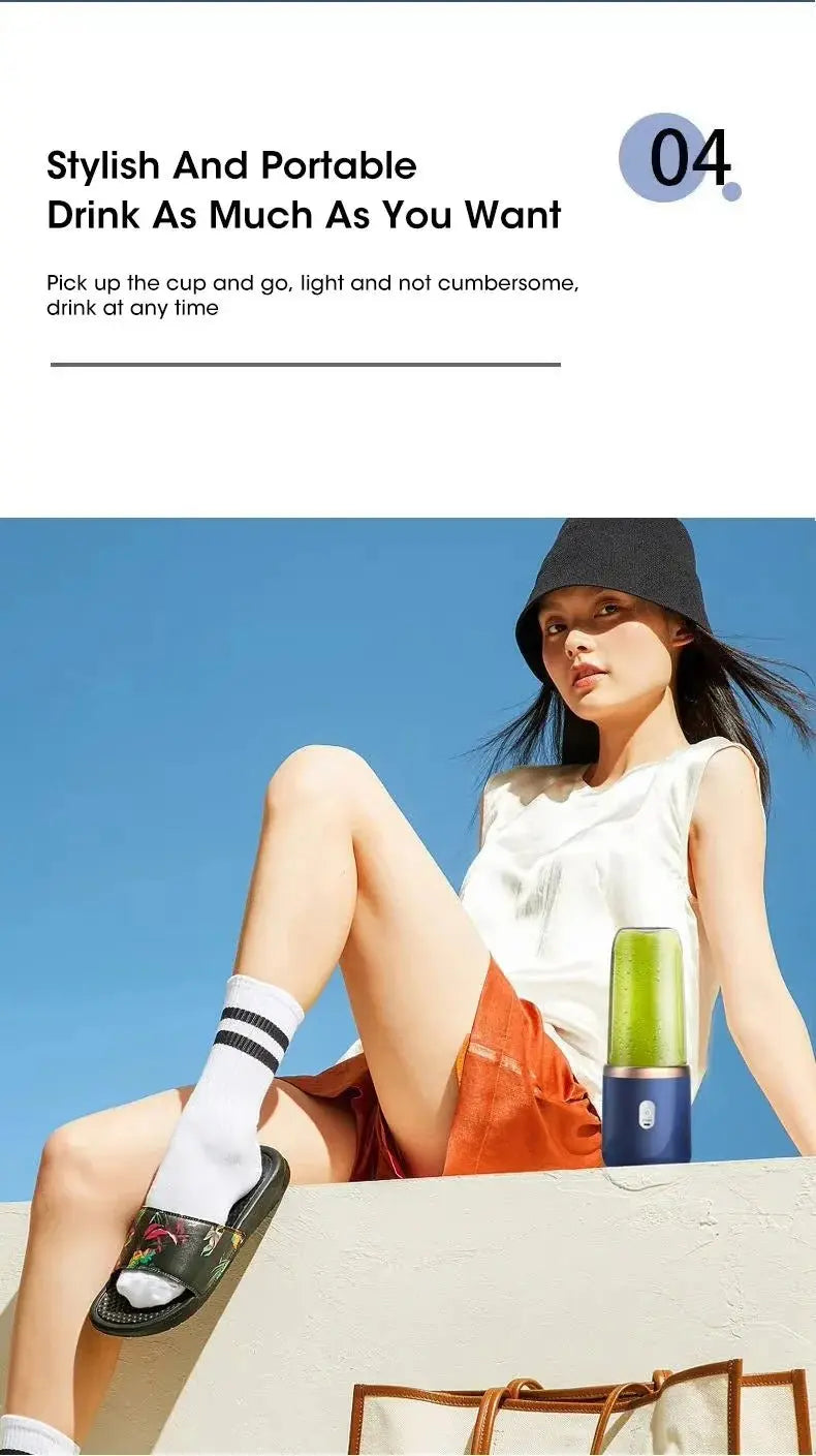 Portable Fruit Juicer Electric Juicer Blender Mini Juicer Cup USB Rechargeable Juice Blenders Fruit Mixer Wireless Juicer Bottle - RIGBYZ