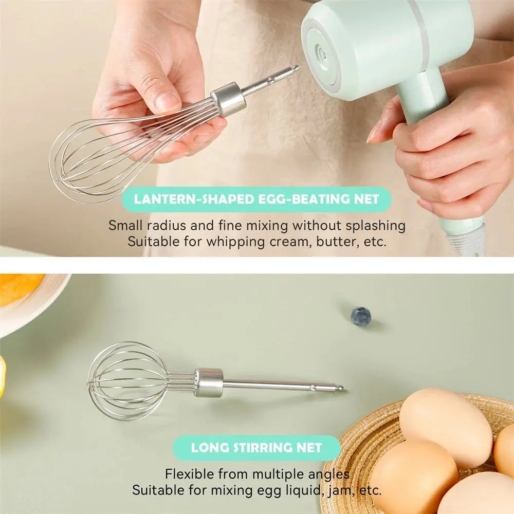Portable Blender Mixer Kitchen Tools Hand Mixer Electric Food processors set milk frother Egg Beater Cake Baking kneading mixer - RIGBYZ