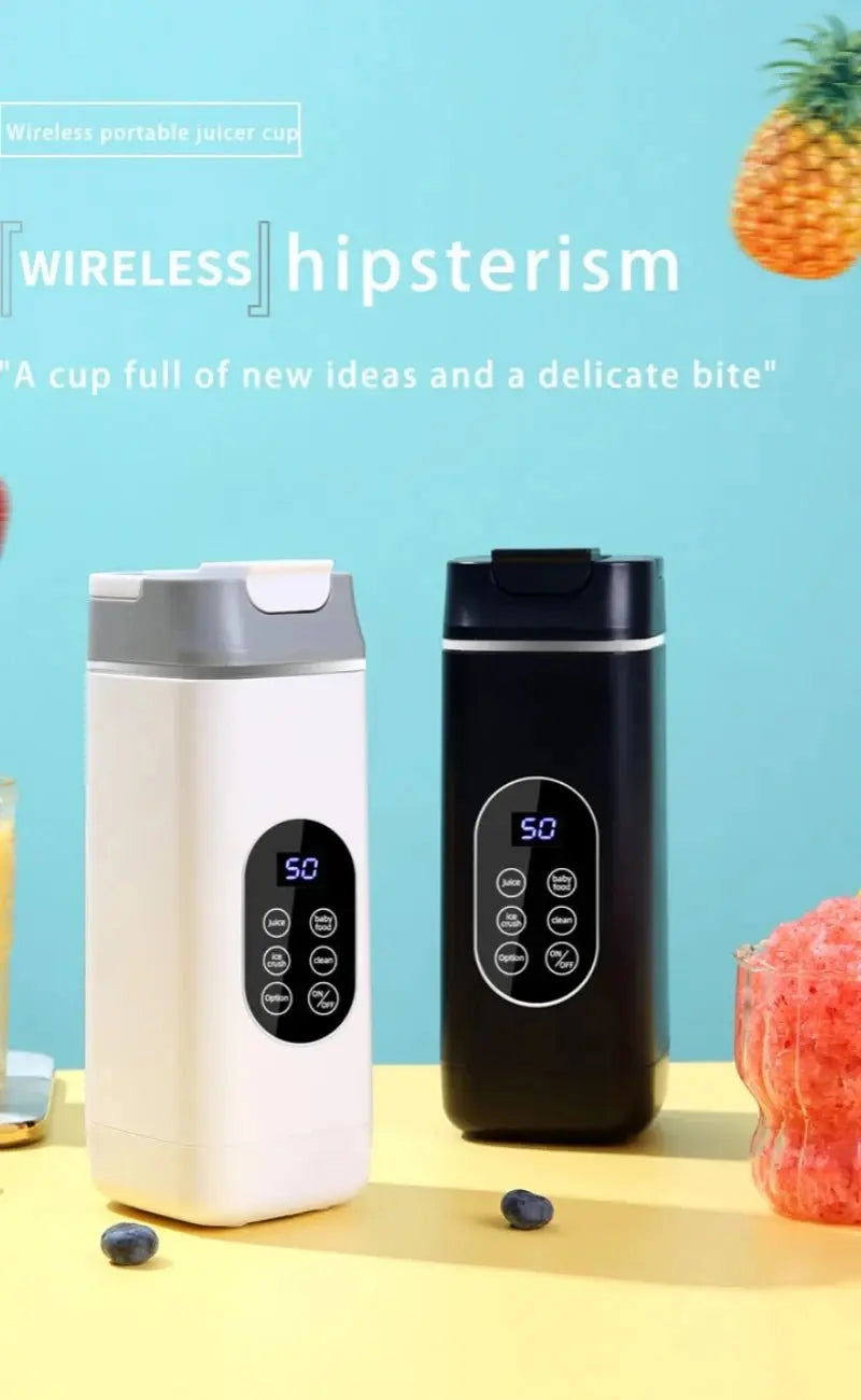 Electric Blender Rechargeable Portable Juicer USB Charging Hand Blender Electric Fruit Juicer 12 Blades Crushed Ice Juicer Cup - RIGBYZ