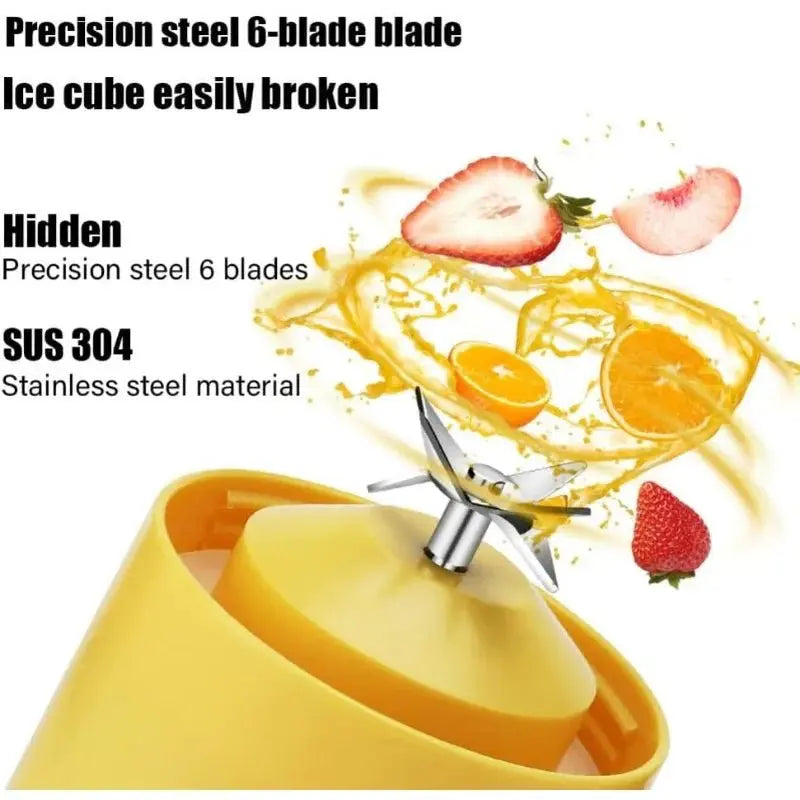 Portable Blender Cup,Mini Blender Portable,Personal Blender For Shakes And Smoothies 500ml For Making Fruit Juices And Smoothies - RIGBYZ