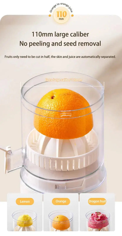 Home Travel 1500mAh Rechargeable Juicer For Lemon Orange Citrus 45W Wireless Blender Automatic Separation Raw Electric Juicer - RIGBYZ
