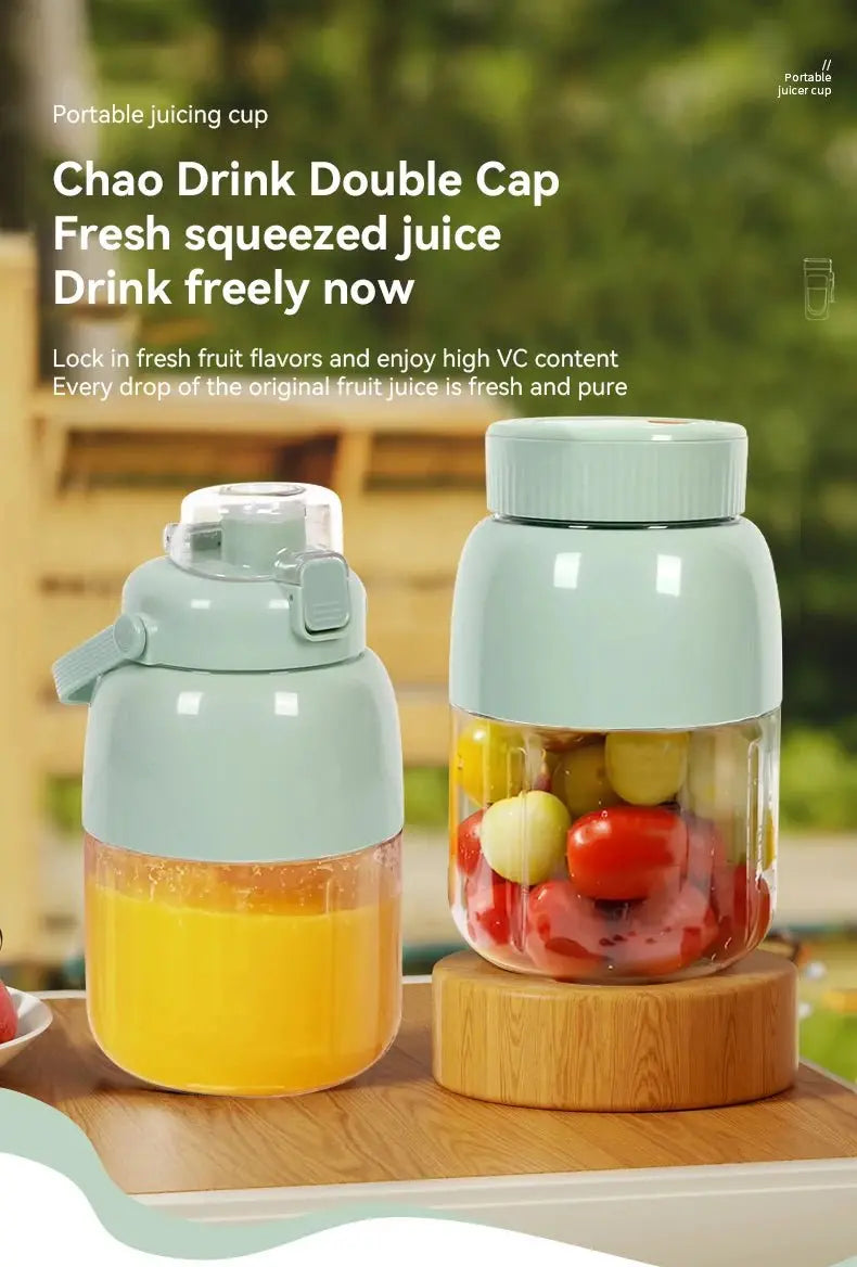 Portable Fruit Blender 800ml Multifunctional Electric Juicer Cup 10 Steel Blades Summer Milkshake Machine USB Rechargeable - RIGBYZ