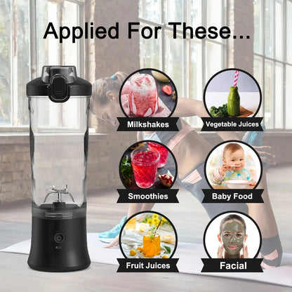 Portable Blender, Cordless, 18oz. Vessel, Personal Blender - for Shakes & Smoothies, BPA Free, Leakproof - Lid USB - C Rechargeable - RIGBYZ