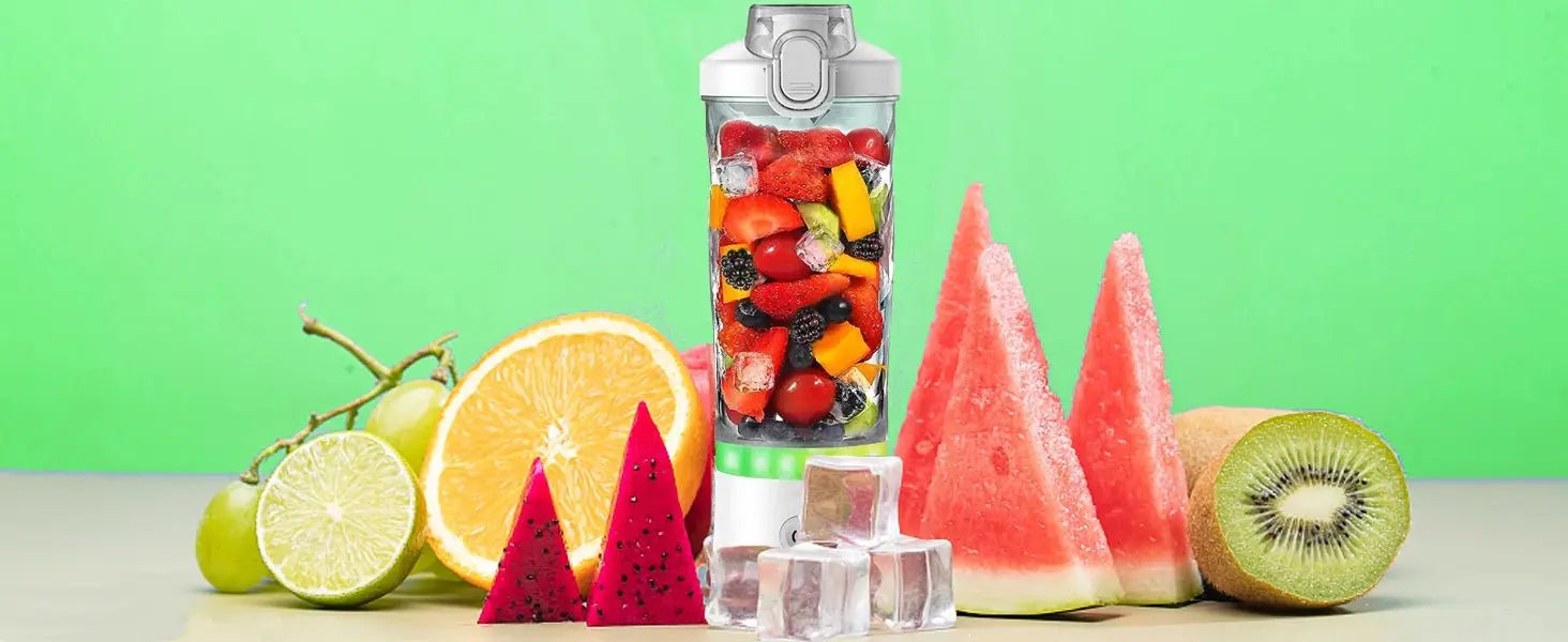 Portable Blender for Smoothies Shakes Juice Personal Small Mini Glass Mixer USB Rechargeable Electric Handheld Watter Bottle - RIGBYZ