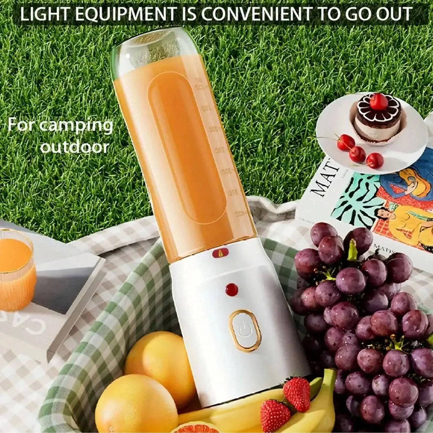 Portable electric juice cup - USB rechargeable blender, single button operation, suitable for smoothies, milkshakes, and juices - RIGBYZ