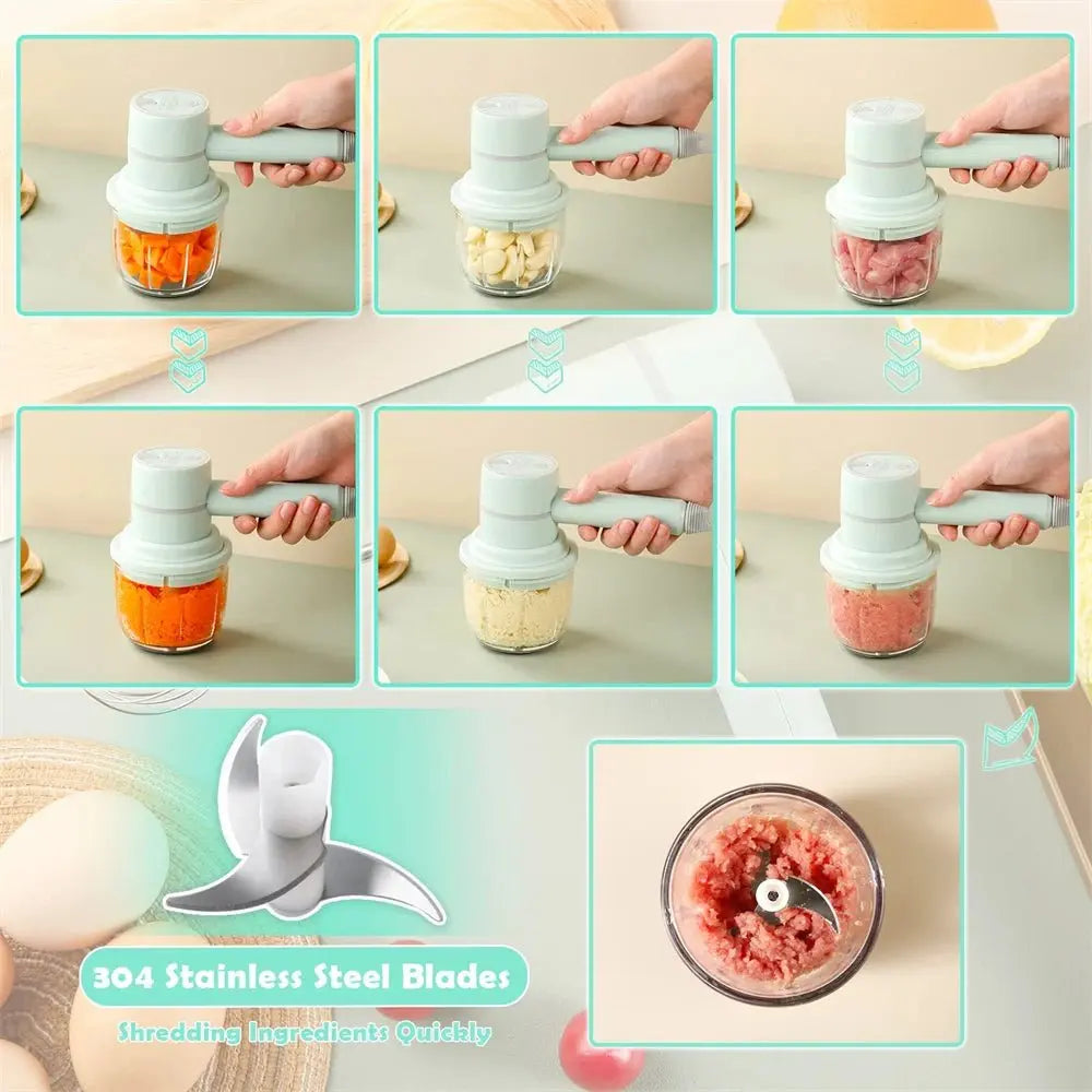 Portable Blender Mixer Kitchen Tools Hand Mixer Electric Food processors set milk frother Egg Beater Cake Baking kneading mixer - RIGBYZ