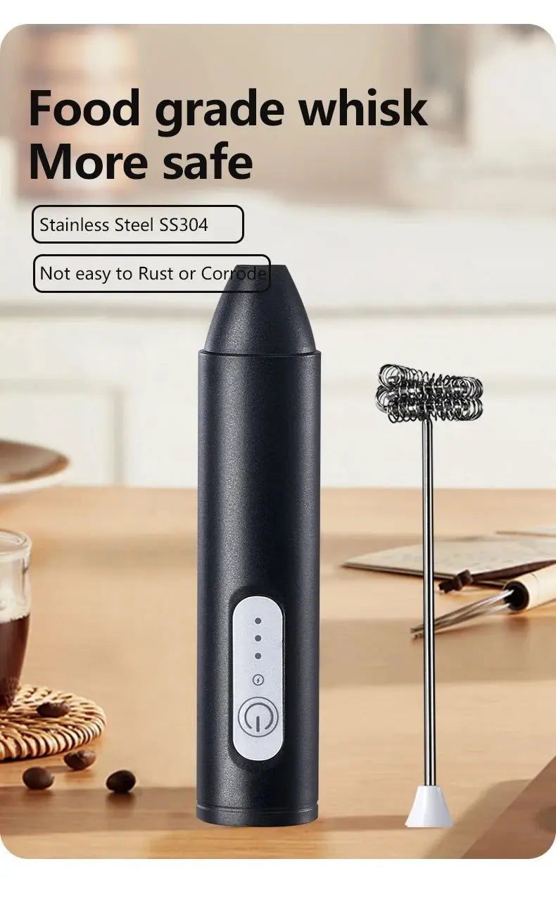 Wireless Milk Frothers Electric Handheld Blender Electrical Mini Coffee Maker Whisk Mixer With USB For Coffee Cappuccino Cream - RIGBYZ