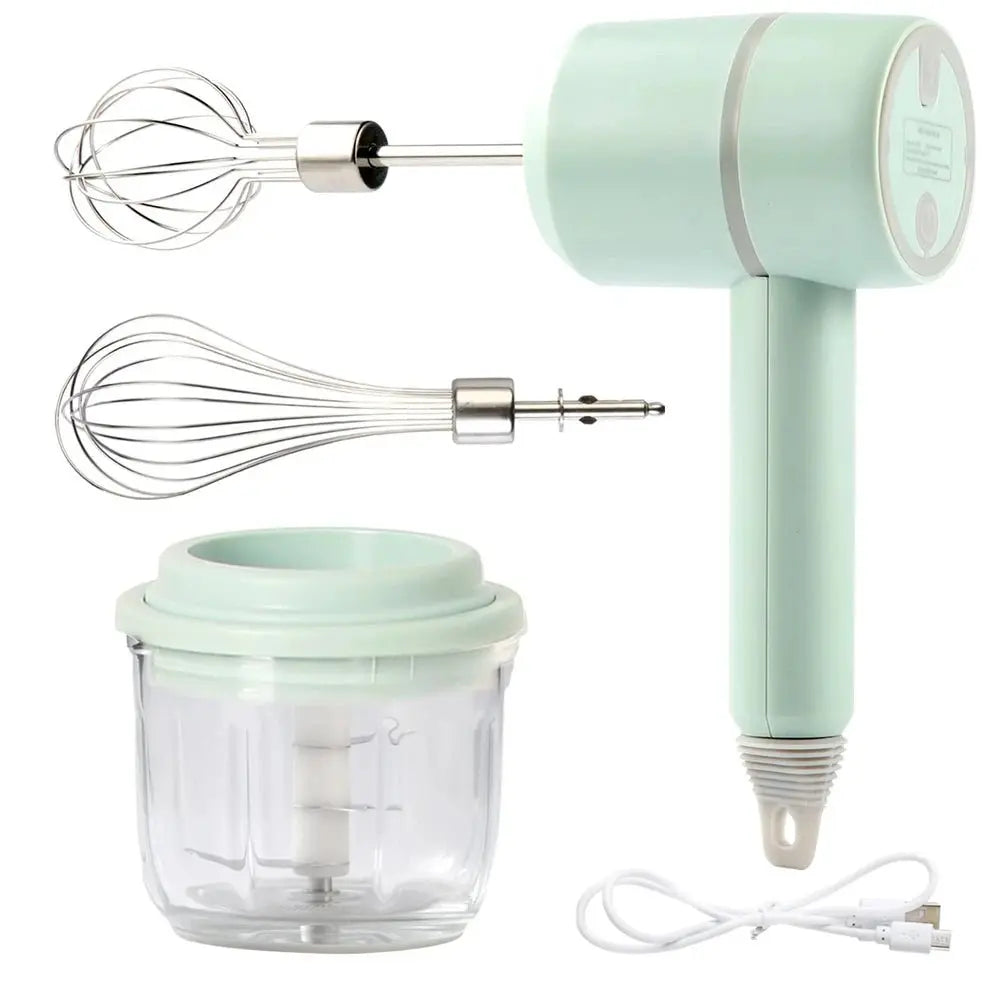 Portable Blender Mixer Kitchen Tools Hand Mixer Electric Food processors set milk frother Egg Beater Cake Baking kneading mixer - RIGBYZ