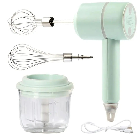 Portable Blender Mixer Kitchen Tools Hand Mixer Electric Food processors set milk frother Egg Beater Cake Baking kneading mixer - RIGBYZ
