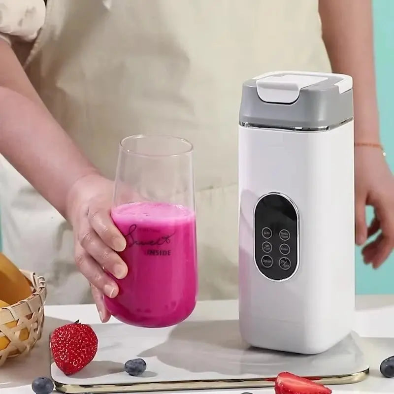 Electric Blender Rechargeable Portable Juicer USB Charging Hand Blender Electric Fruit Juicer 12 Blades Crushed Ice Juicer Cup - RIGBYZ