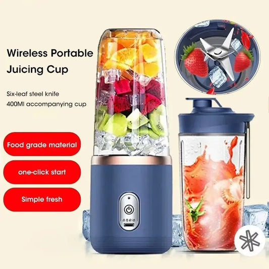 Portable Fruit Juicer Electric Juicer Blender Mini Juicer Cup USB Rechargeable Juice Blenders Fruit Mixer Wireless Juicer Bottle - RIGBYZ