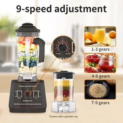 Houselin Smoothie Maker, 5000W Powerful Blender with 2.5L Container, 9 Speeds Control, for Ice/Nut,Kitchen - RIGBYZ