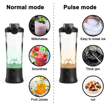 Portable Blender Personal Juicer - Kitchen 20oz USB Rechargeable 4000mAh Large Battery With 6 Blades for Smoothies Shakes Baby - RIGBYZ
