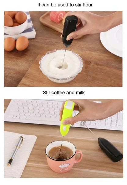 Electric Whisk Mixer Household Handheld Mini Egg Beater Kitchen Blender Coffee Milk Tea Beat Up Cream Stirring - RIGBYZ