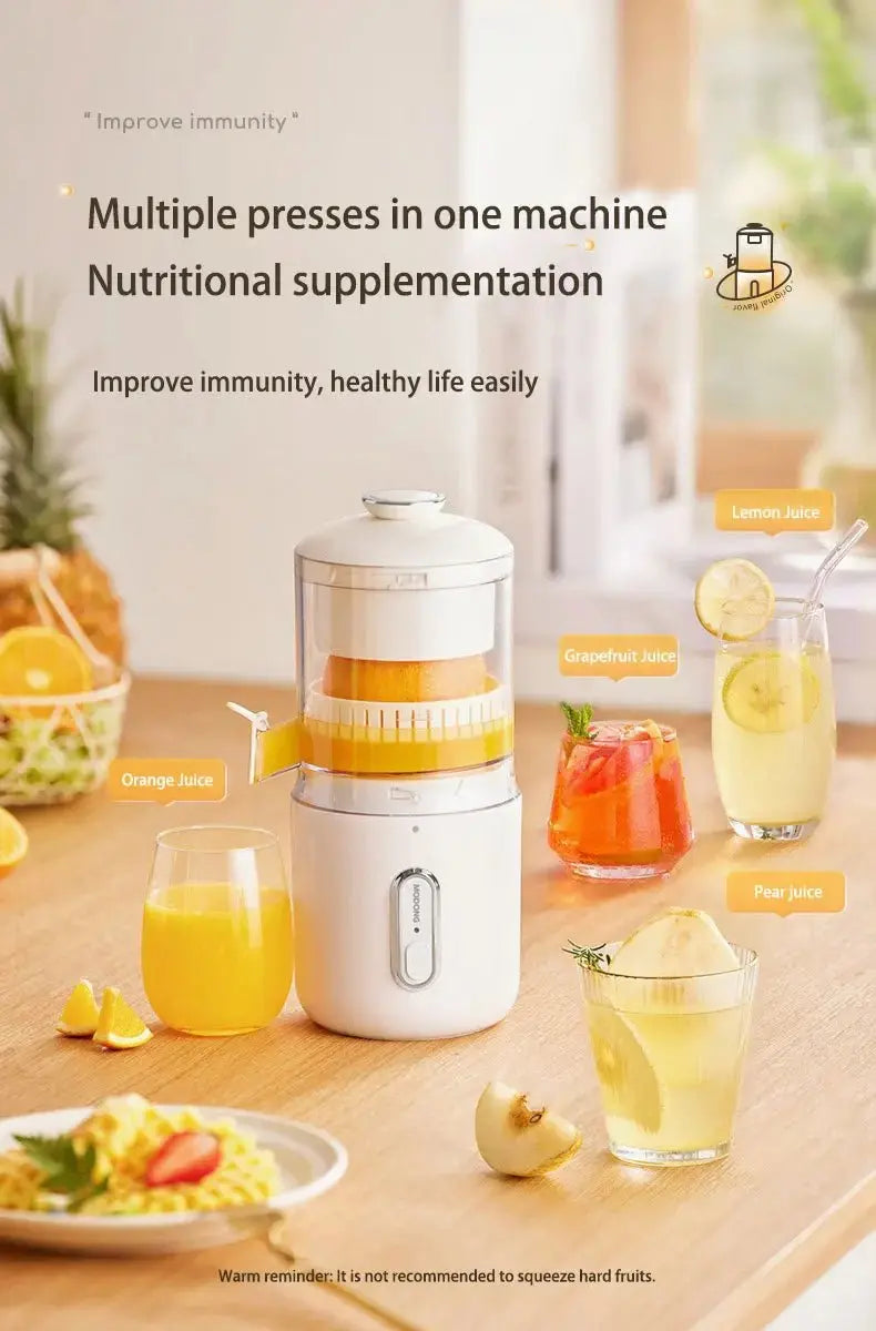 Home Travel 1500mAh Rechargeable Juicer For Lemon Orange Citrus 45W Wireless Blender Automatic Separation Raw Electric Juicer - RIGBYZ